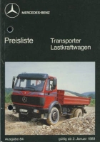 Mercedes-Benz Transporter / truck pricelist 2.1989