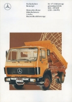 Mercedes-Benz Mittelschwere 2-Achs Baustellenfahrzeuge Prospekt 10.1989