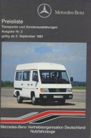 Mercedes-Benz Transporter und Sonderausstattungen Preisliste 9.1991