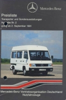 Mercedes-Benz Transporter und Sonderausstattungen Preisliste 9.1991
