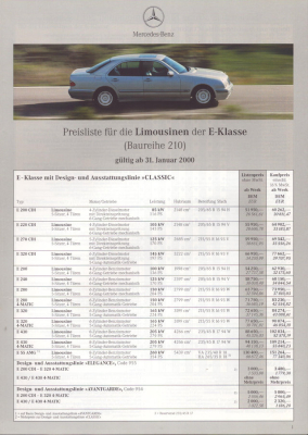 Mercedes-Benz E-Klasse Preisliste 1.2000