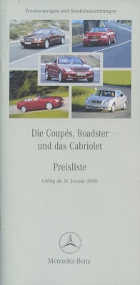 Mercedes-Benz Coupé, Roadster und Cabriolet Preisliste 1.2000