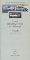 Mercedes-Benz C-Klasse Pricelist 1.2001