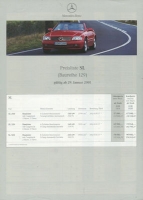 Mercedes-Benz SL pricelist 1.2001