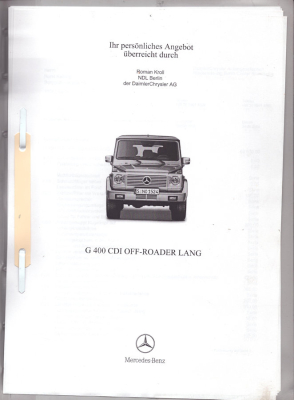 Mercedes-Benz G-Klasse Angebot 8.2004