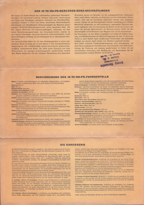 Preview: Mercedes-Benz 15/70/100 PS Prospekt 5.1927