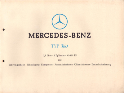 Preview: Mercedes-Benz Typ 380 K Prospekt 1.1933