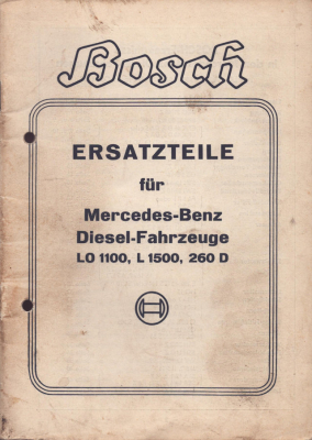 Bosch Ersatzteilliste für Mercedes-Benz Typ 260 D u.a. 12.1938