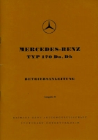 Mercedes-Benz 170 Da Db Bedienungsanleitung 1953 Reprint 1985