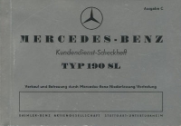 Mercedes-Benz 190 SL Customer Service Checkbook 8.1956