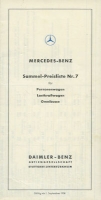 Mercedes-Benz Pricelist 9.1958