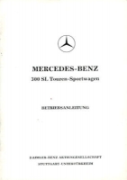 Mercedes-Benz 300 SL owner`s manual 5.1959 Reprint 1982