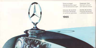 Mercedes-Benz Farbmuster Prospekt 3.1965
