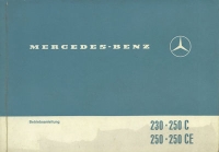 Mercedes-Benz 230 250 250C 250CE Bedienungsanleitung 2.1969