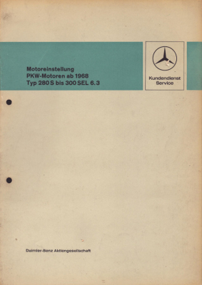 Mercedes-Benz Motor 280S-300SEL 6.3 Reparaturanleitung 5.1969