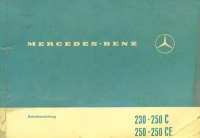 Mercedes-Benz 230 250 C CE Bedienungsanleitung 9.1969