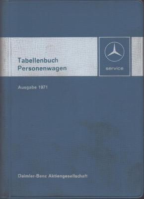 Mercedes-Benz Tabellenbuch 12.1971