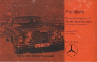 Mercedes-Benz Preisliste 2.1971