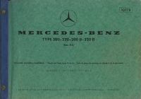 Mercedes-Benz 200 220 200D 220D Ersatzteilliste 9.1970