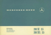 Mercedes-Benz 280 SE SEL 3.5 / W 108 Bedienungsanleitung 4.1971 rom.