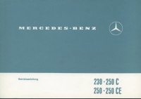 Mercedes-Benz 230 250 C CE owner`s manual 8.1971 Reprint