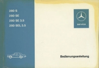 Mercedes-Benz 280 S SE SEL 3.5 owner`s manual 1972