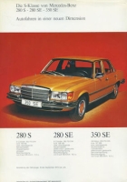 Mercedes-Benz 280 S 280 SE 350 SE Prospekt 8.1972