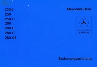 Mercedes-Benz 230.6-280CE (114) owner`s manual 5.1976 Reprint 1985