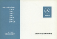 Mercedes-Benz 230.6-280CE (114) owner`s manual 5.1976 Reprint 1980