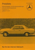 Mercedes-Benz Preisliste 3.1977