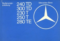 Mercedes-Benz 240 TD-280 TE Bedienungsanleitung 3.1978