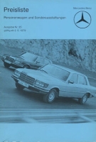 Mercedes-Benz Preisliste 5.1979