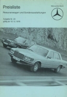 Mercedes-Benz Preisliste 12.1978