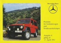 Mercedes-Benz G pricelist 4.1982