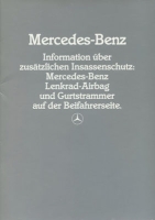 Mercedes-Benz Airbag and seat belt tensioner brochure 12.1982