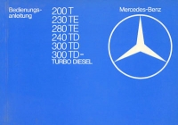 Mercedes-Benz 200T-300TD owner`s manual 10.1982