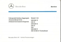 Mercedes-Benz W 123 200-300TD Partlist 1990