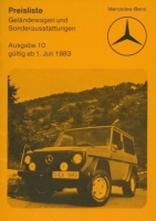 Mercedes-Benz G pricelist 7.1983