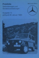 Mercedes-Benz G pricelist 1.1984