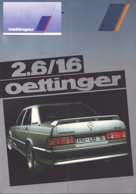Mercedes-Benz Oettinger 190 2.6/16 Prospekt 1985