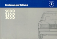 Mercedes-Benz 200D-300D owner`s manual 11.1984