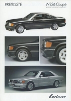 Mercedes-Benz W 126 Coupé Lorinser brochure 9.1985