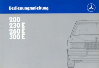 Mercedes-Benz 200-300E owner`s manual 8.1986