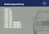 Mercedes-Benz 200T-300TD 4Matic owner`s manual 4.1987