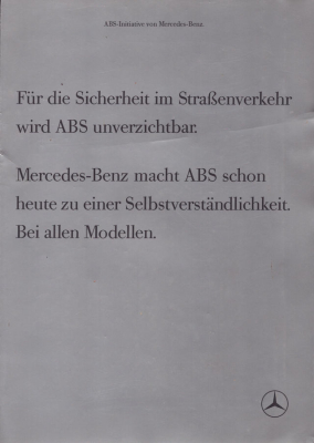 Mercedes-Benz ABS Prospekt 8.1988