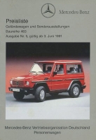 Mercedes-Benz G pricelist 6.1991