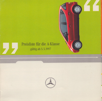 Mercedes-Benz A-Klasse Preisliste 5.1997