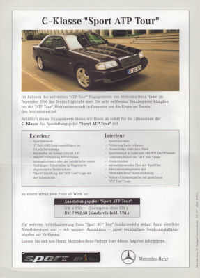 Mercedes-Benz C-Klasse Sport ATP Tour Prospekt 9.1996