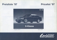 Mercedes-Benz Lorinser S-Klasse W 140 pricelist 1997