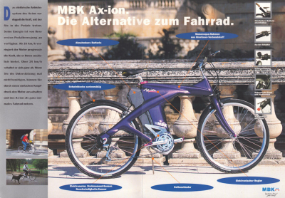 MBK Ax-ion Elektro-Fahrrad Prospekt 1990er Jahre
